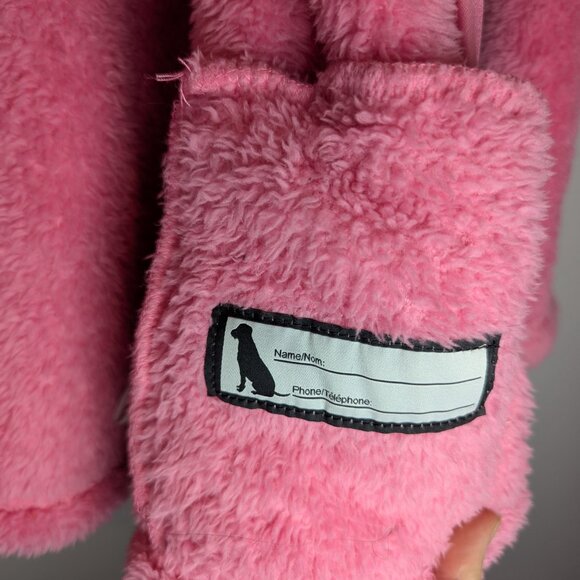 Eddie Bauer Girl's Size L Solid Pink Teddy Bear Fuzzy Fleece zip Hooded Jacket - Picture 6 of 9